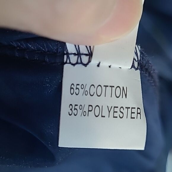 Shimmering  poly navy floorlength cover up with pockets - Picture 8 of 12